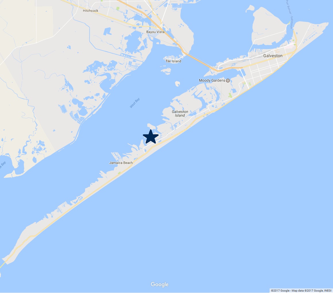 map of Galveston Island Neighborhoods - Laffites Cove and Pirates Cove